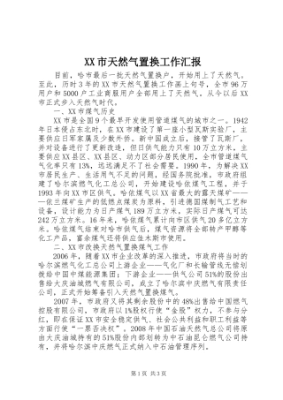 XX市天然气置换工作汇报