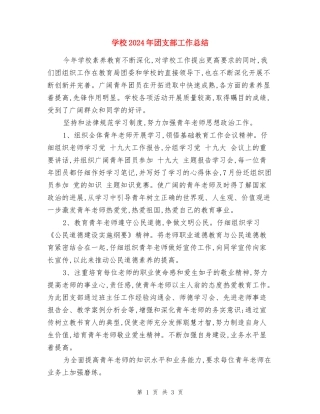 小学2024年团支部工作总结