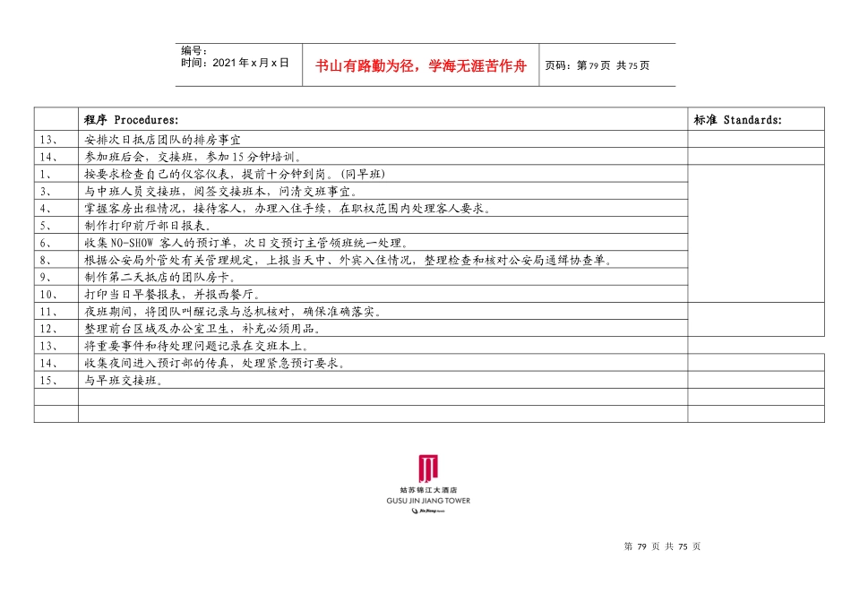 酒店培训--锦江国际酒店前厅部SOP_第3页