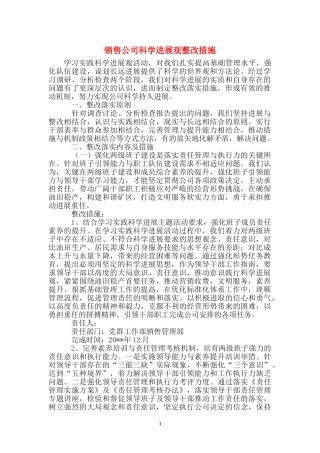 销售公司科学发展观整改措施