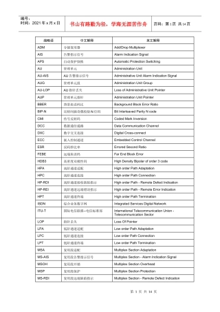 通信工程部术语--传输