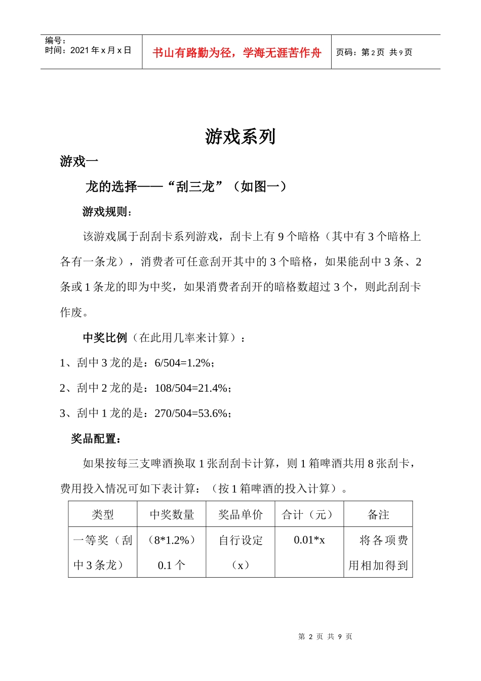 青岛啤酒促销游戏方案汇总_第2页