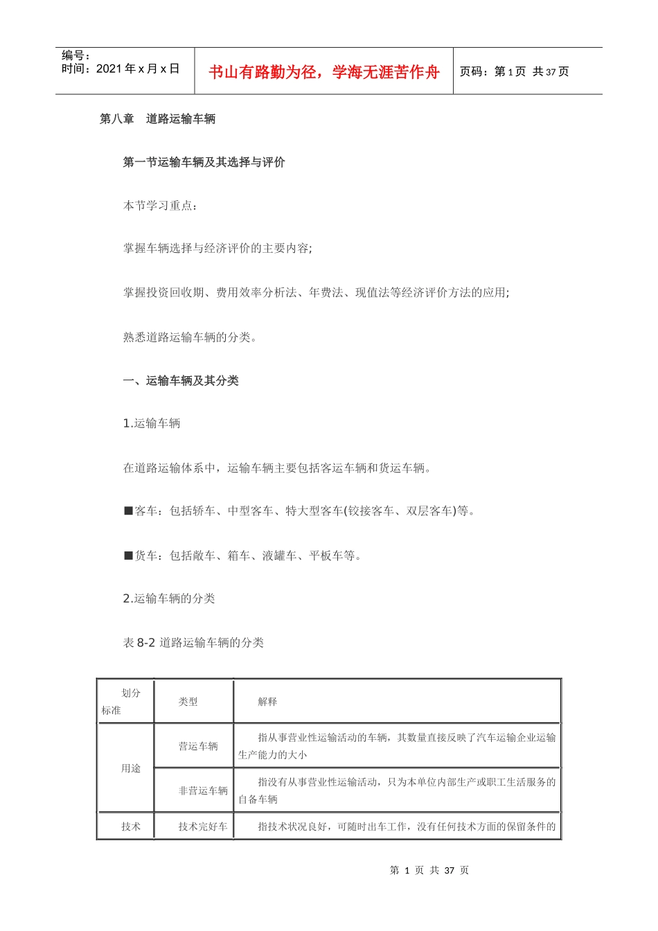 第八章道路运输车辆_第1页