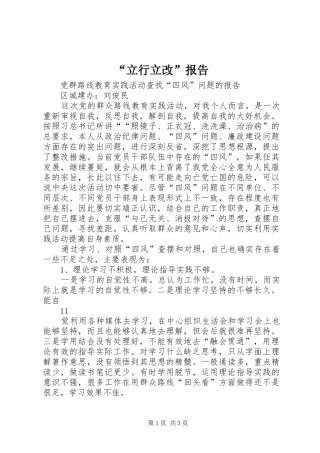 “立行立改”报告