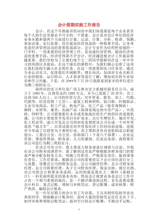 会计假期实践工作报告