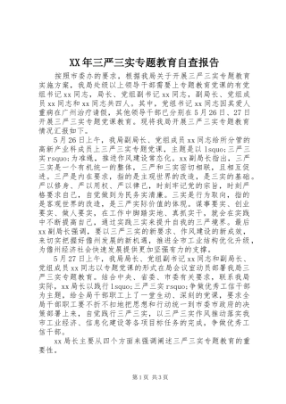 XX年三严三实专题教育自查报告