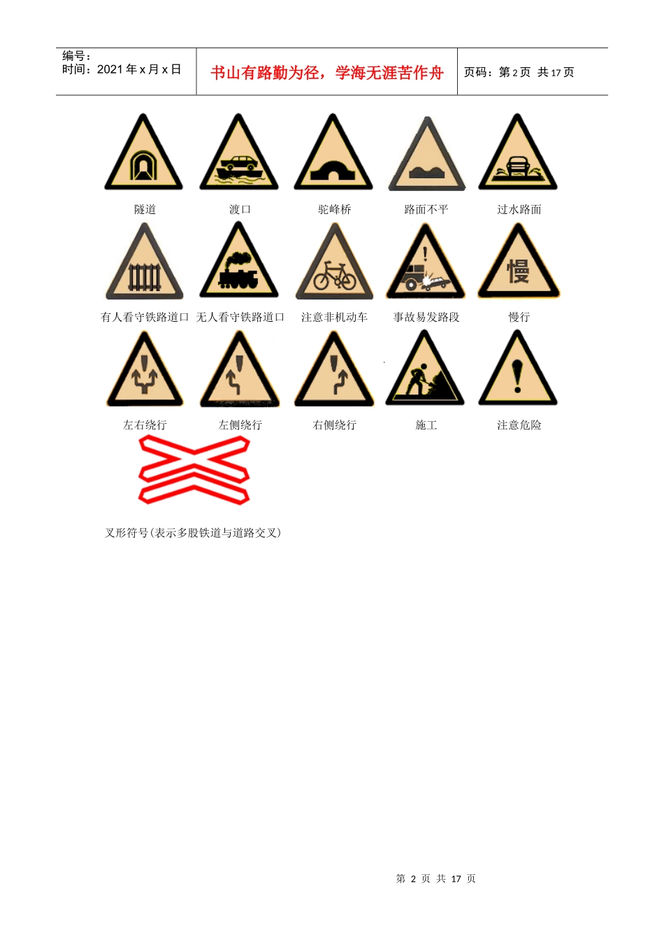 驾校 交通标志 大全_第2页