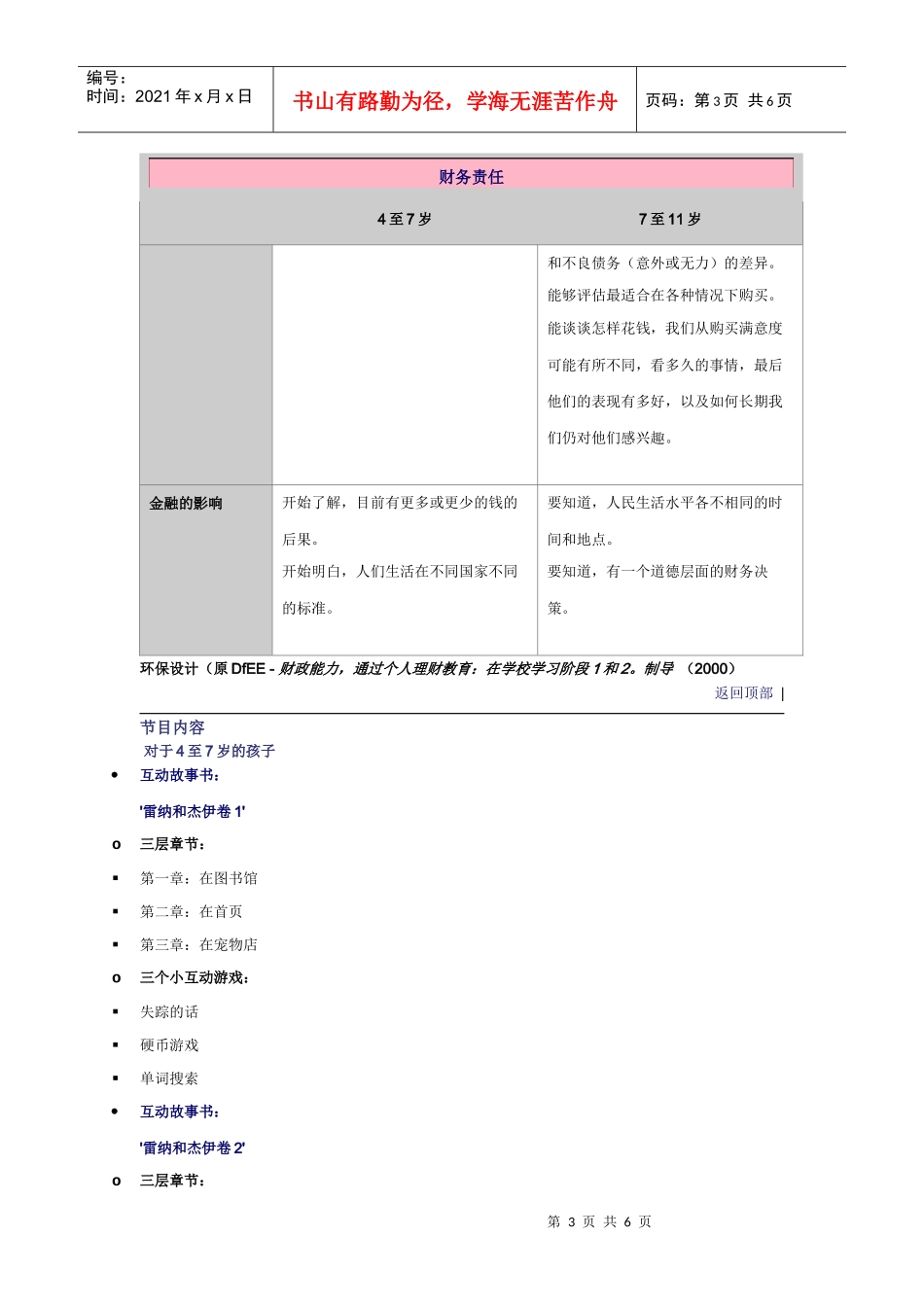 英国4-7 7-11岁儿童金融理财教育目标_第3页