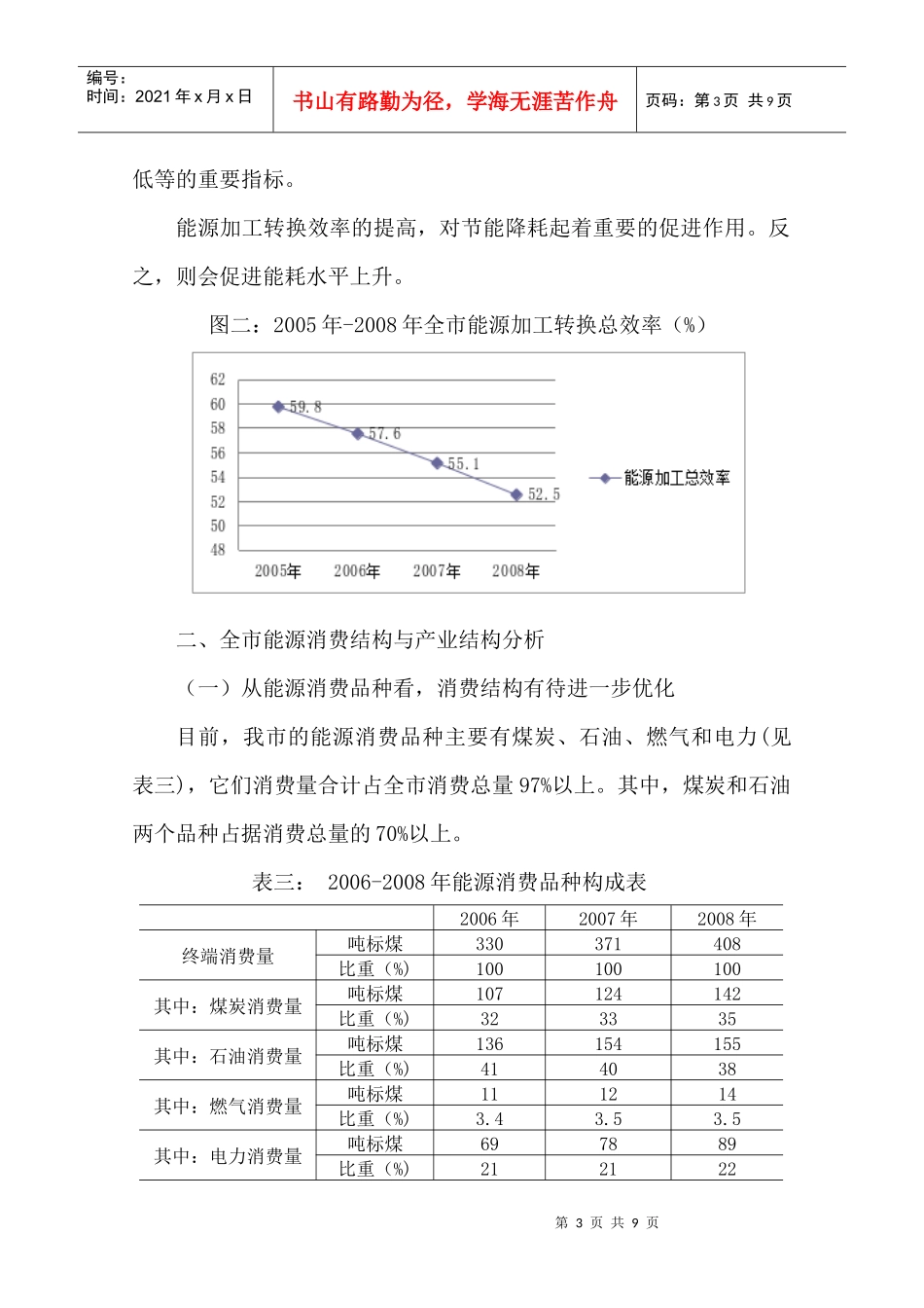 能源消费结构与产业结构的分析_第3页