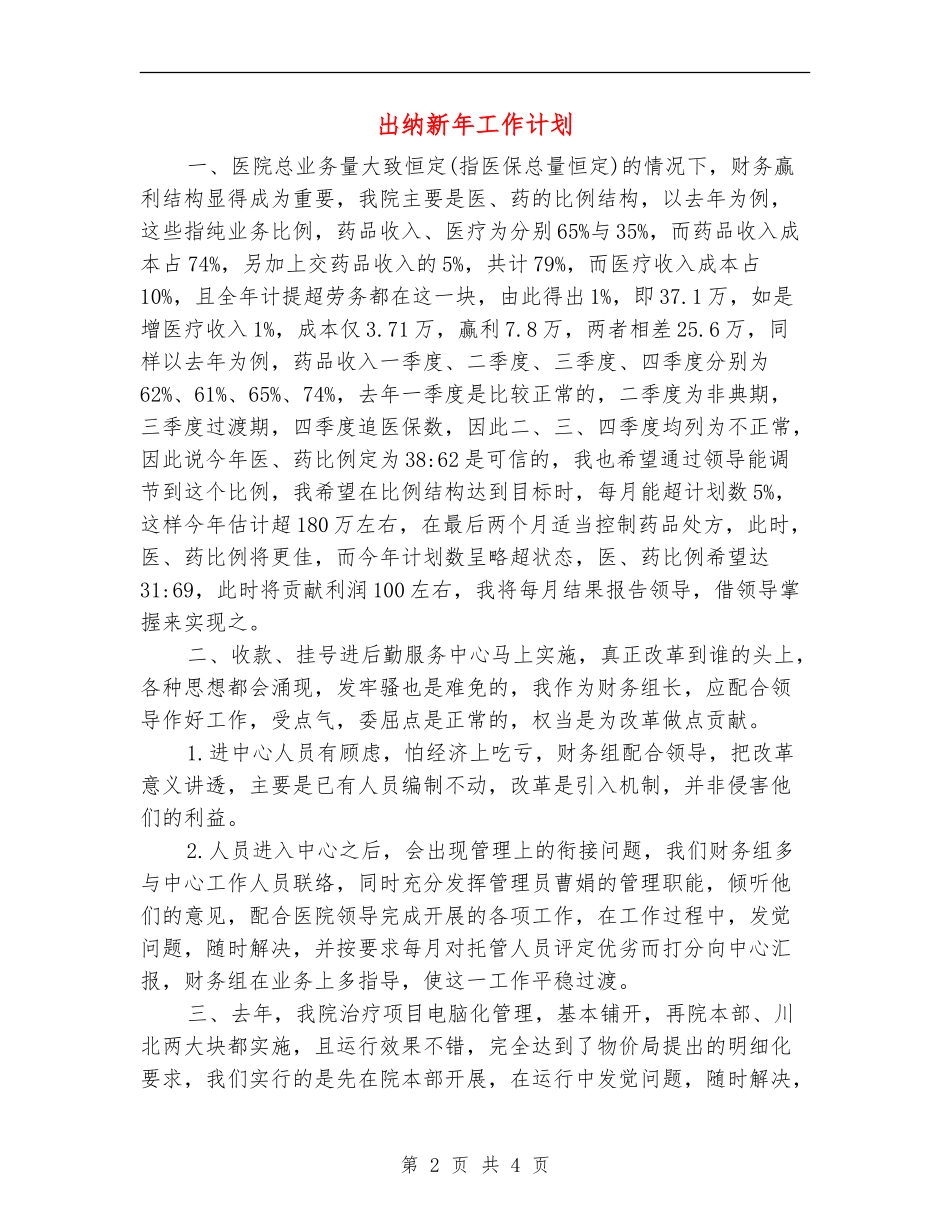 出纳新年工作计划_第2页