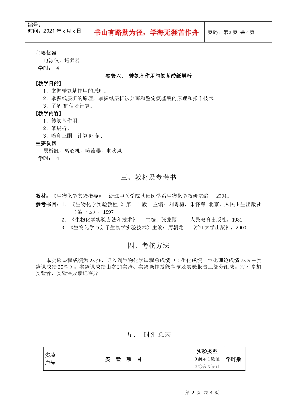 生物工程、制药工程生化实验大纲-说明_第3页