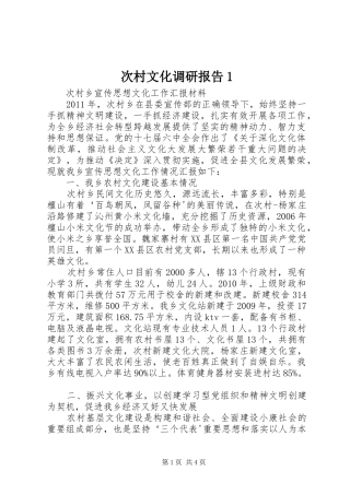 次村文化调研报告1