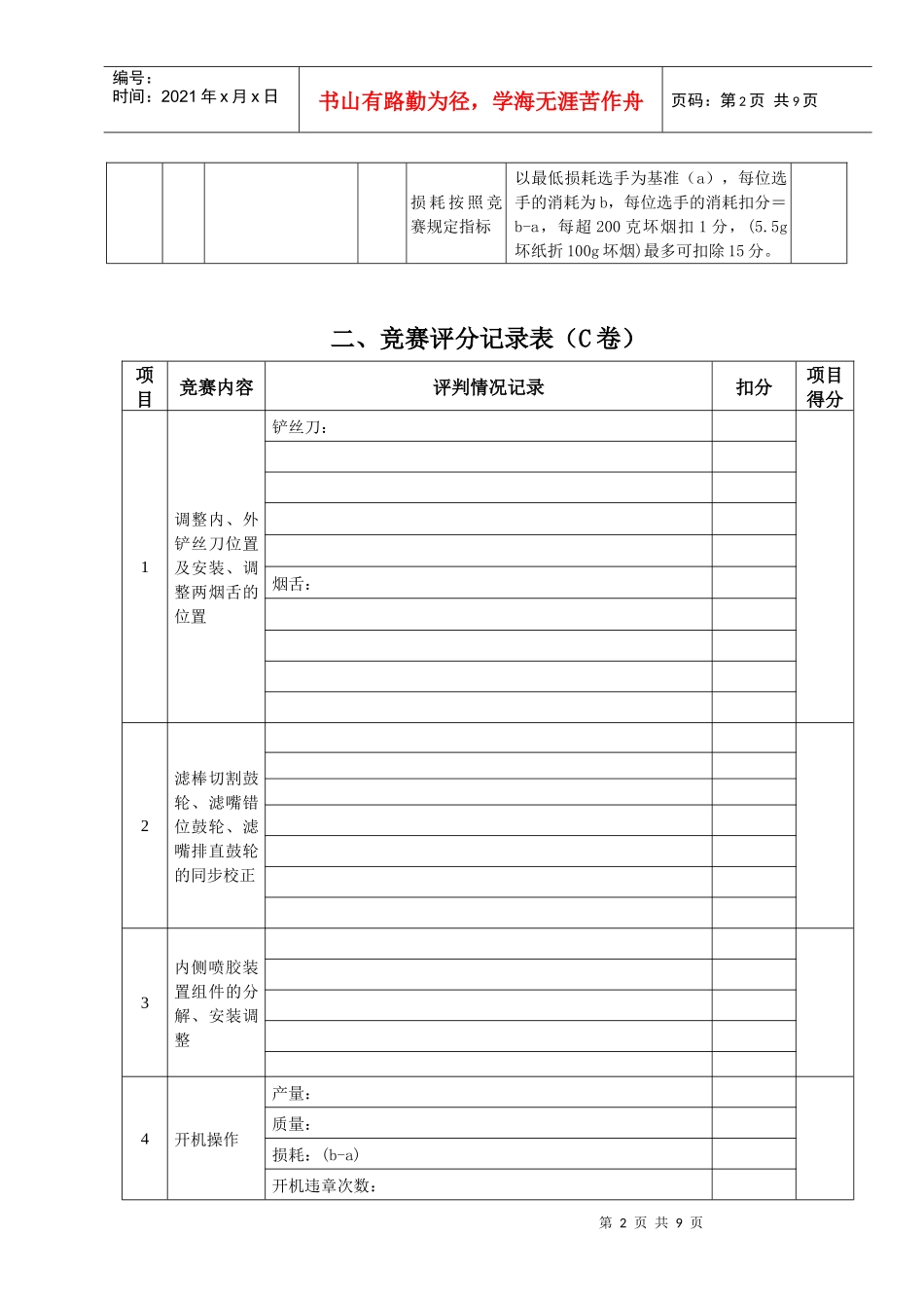 第二届全国烟草行业烟机设备维修职业技能竞赛GDX2型包装机组技能试卷C卷(doc 7)_第2页