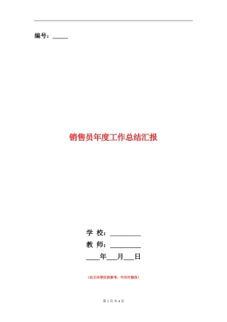 销售员年度工作总结汇报