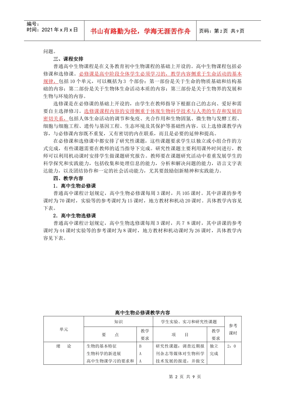 高中生物教学大纲[1]1_第2页