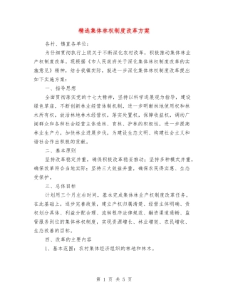 集体林权制度改革方案