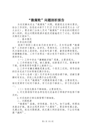 “微腐败”问题剖析报告