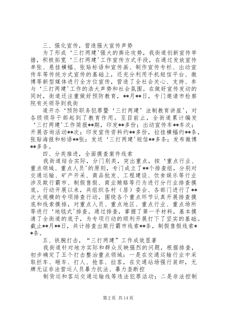 “三打两建”工作情况汇报_第2页