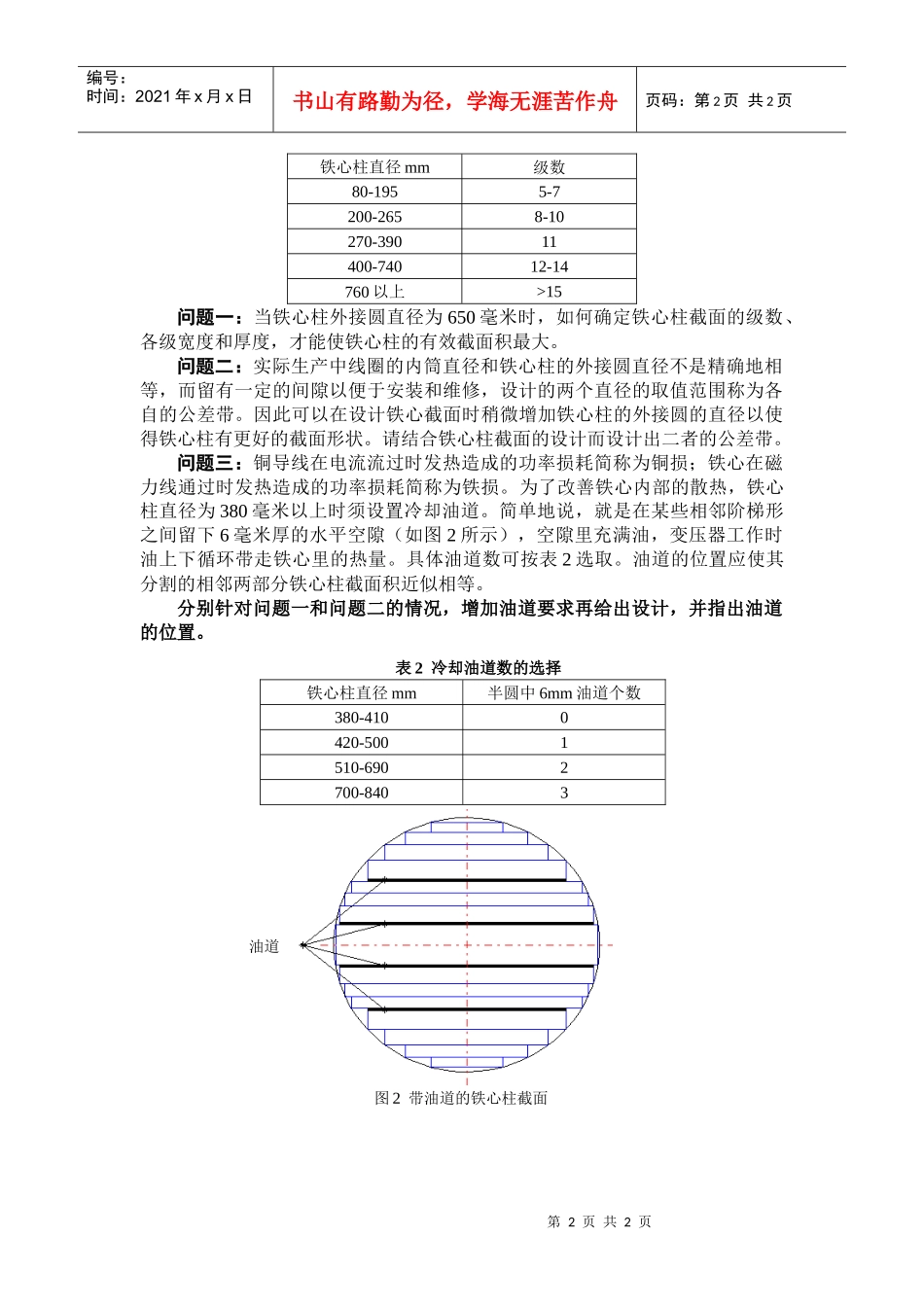 电力变压器铁芯柱截面的优化设计_第2页