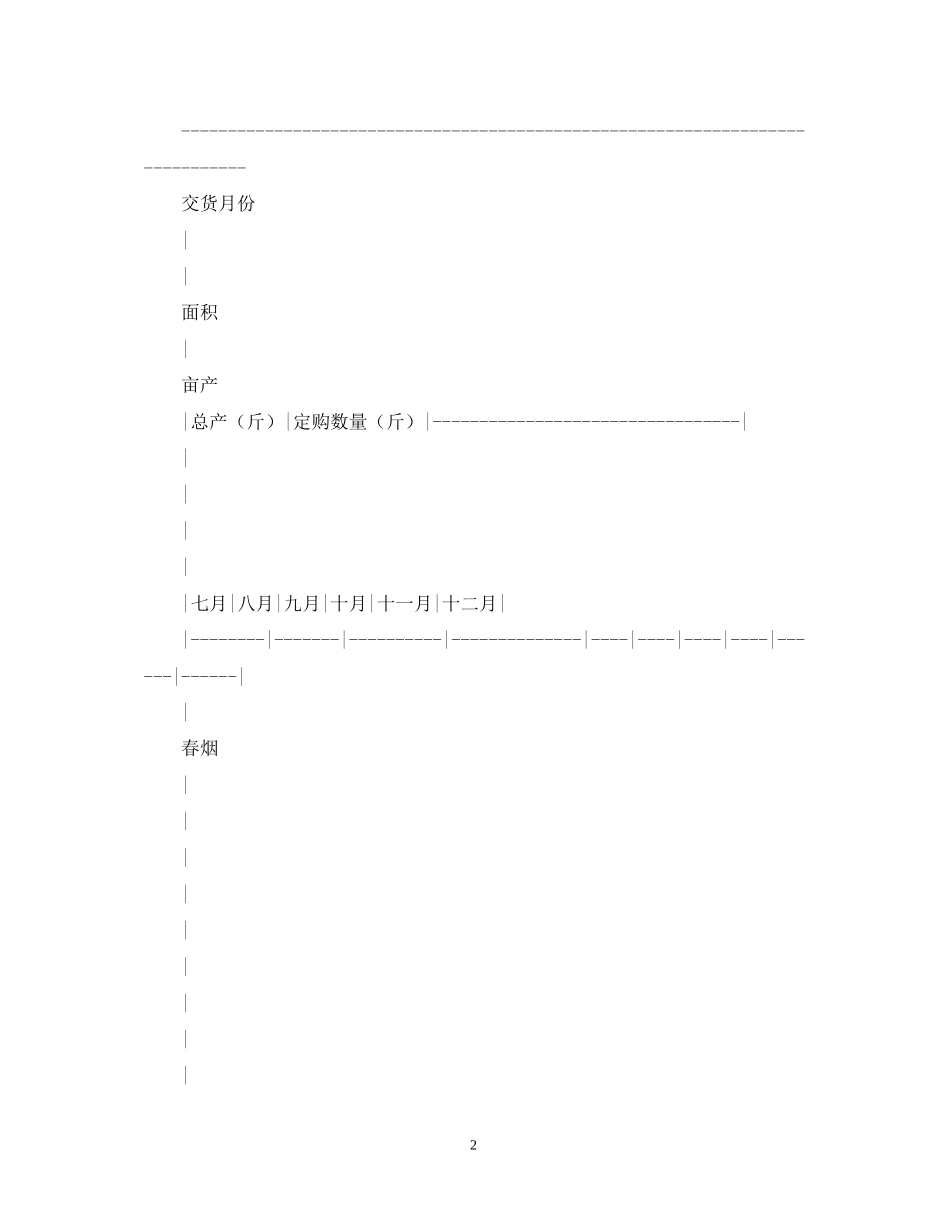 烟叶订购合同范本_第2页