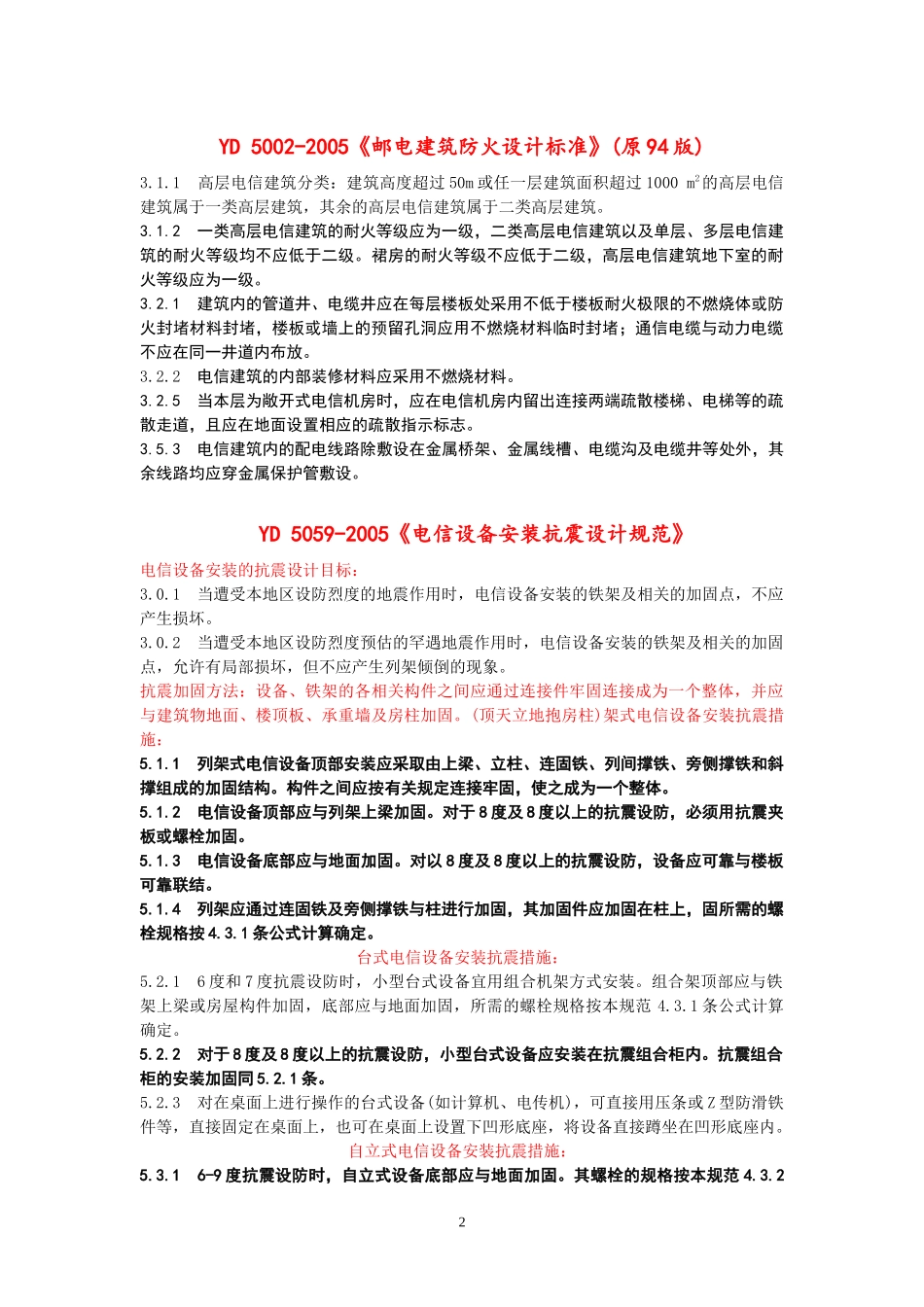 通信设备安装工程设计需掌握的建设标准中强制性条文_第2页