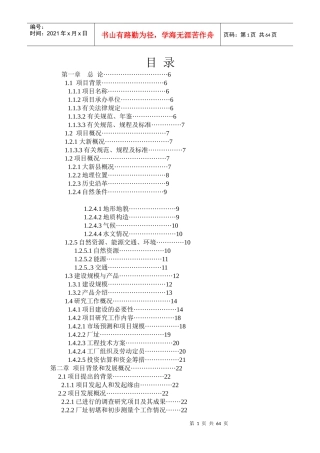 锰矿企业可行性研究报告