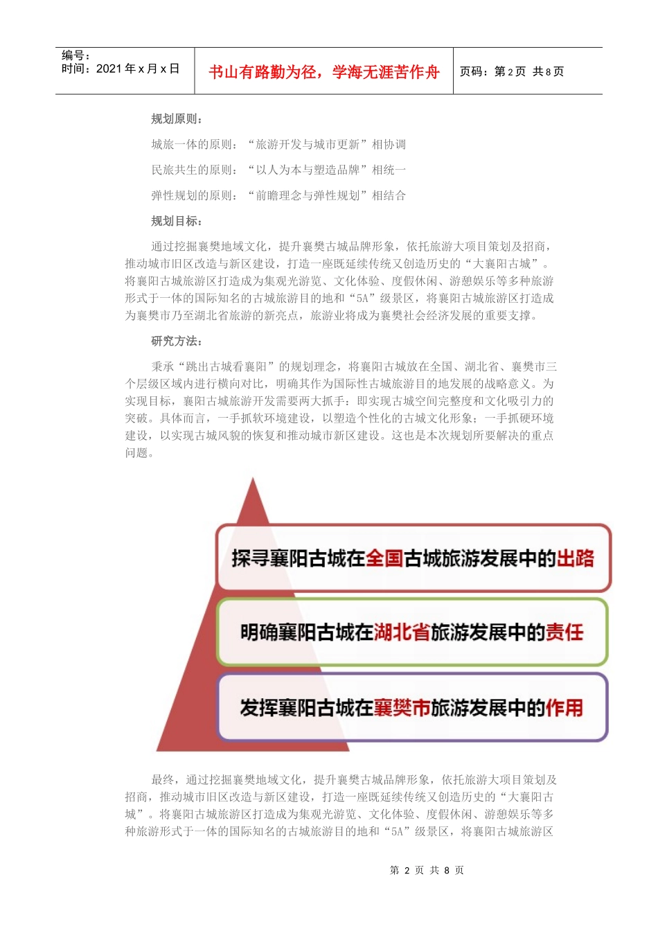 谈湖北省襄樊市襄阳古城旅游区总体规划_第2页