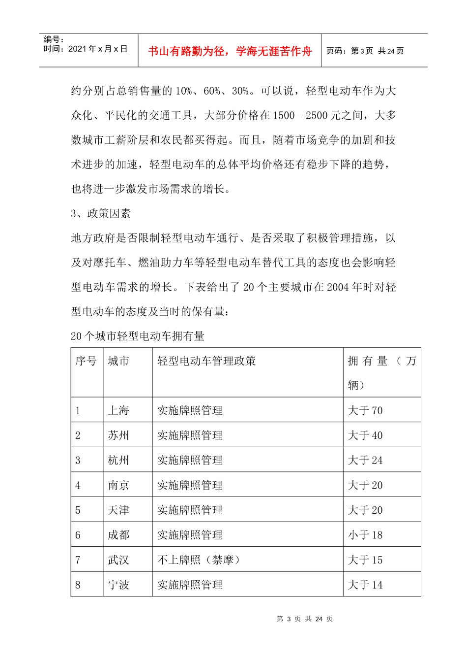 轻型电动车产业发展潜力与供求结构（DOC 23页）_第3页