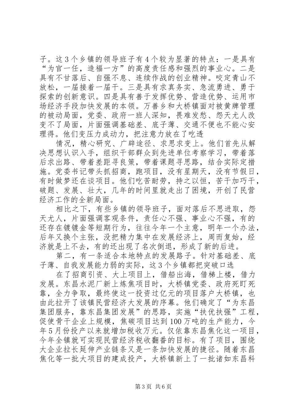 促进民营经济后进乡镇转化加快全市民营经济健康协调发展的调研报告_第3页