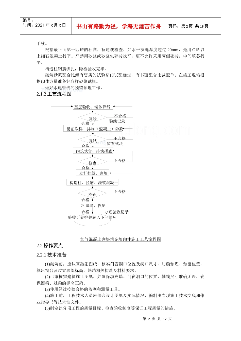 蒸压加气溷凝土砌块施工工艺标准_第2页