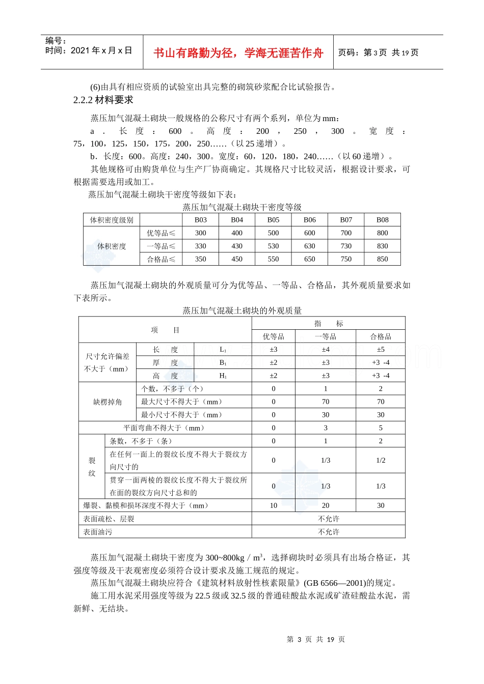 蒸压加气溷凝土砌块施工工艺标准_第3页