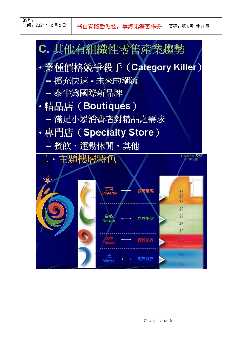 百强商业地产项目案例之四十九--台湾梦公园购物中心_第3页