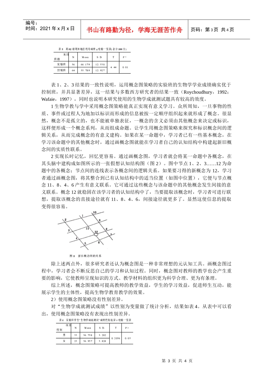 生物学教学中引入概念图策略的实验研究_第3页