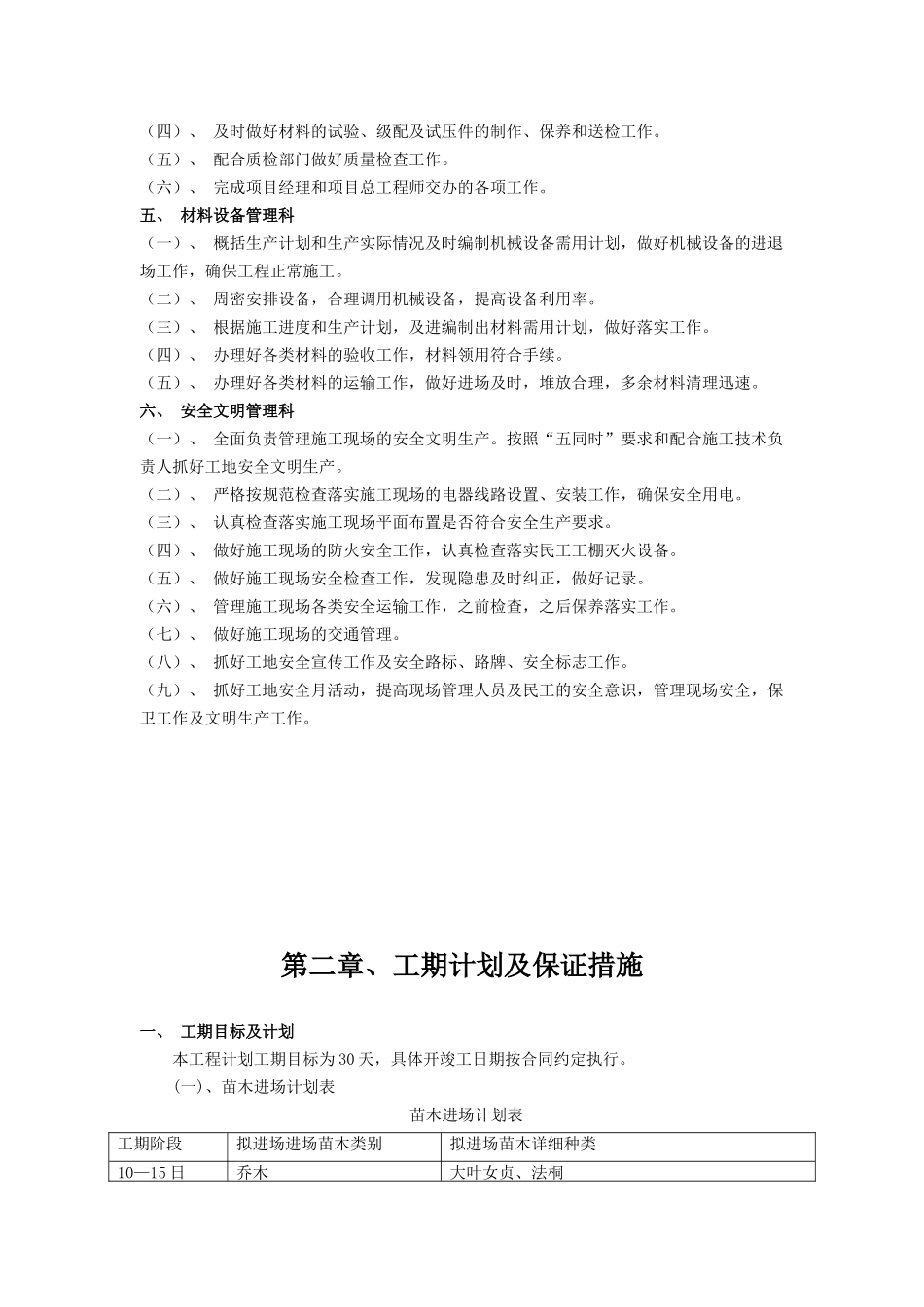 绿化工程施工组织设计方案(DOC 37页)_第3页