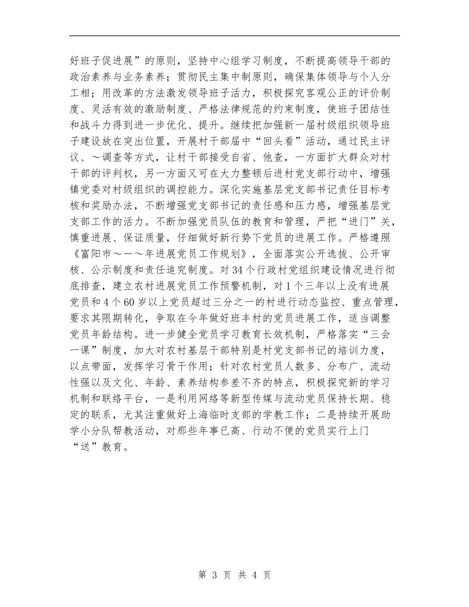 乡镇组织工作年度工作思路2024_第3页