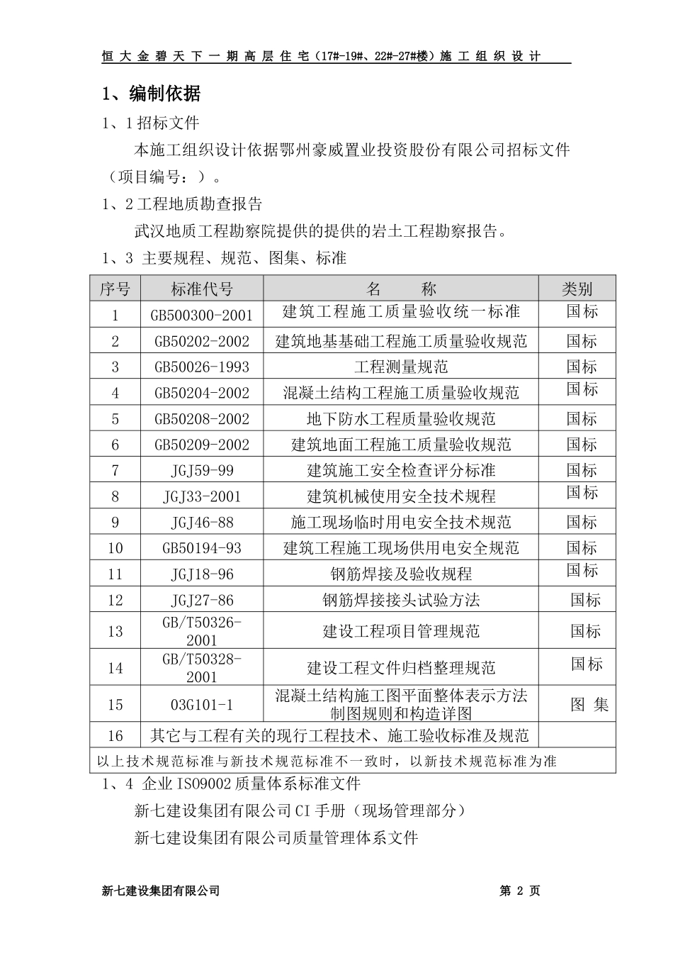 高层住宅楼施工组织设计方案_第2页