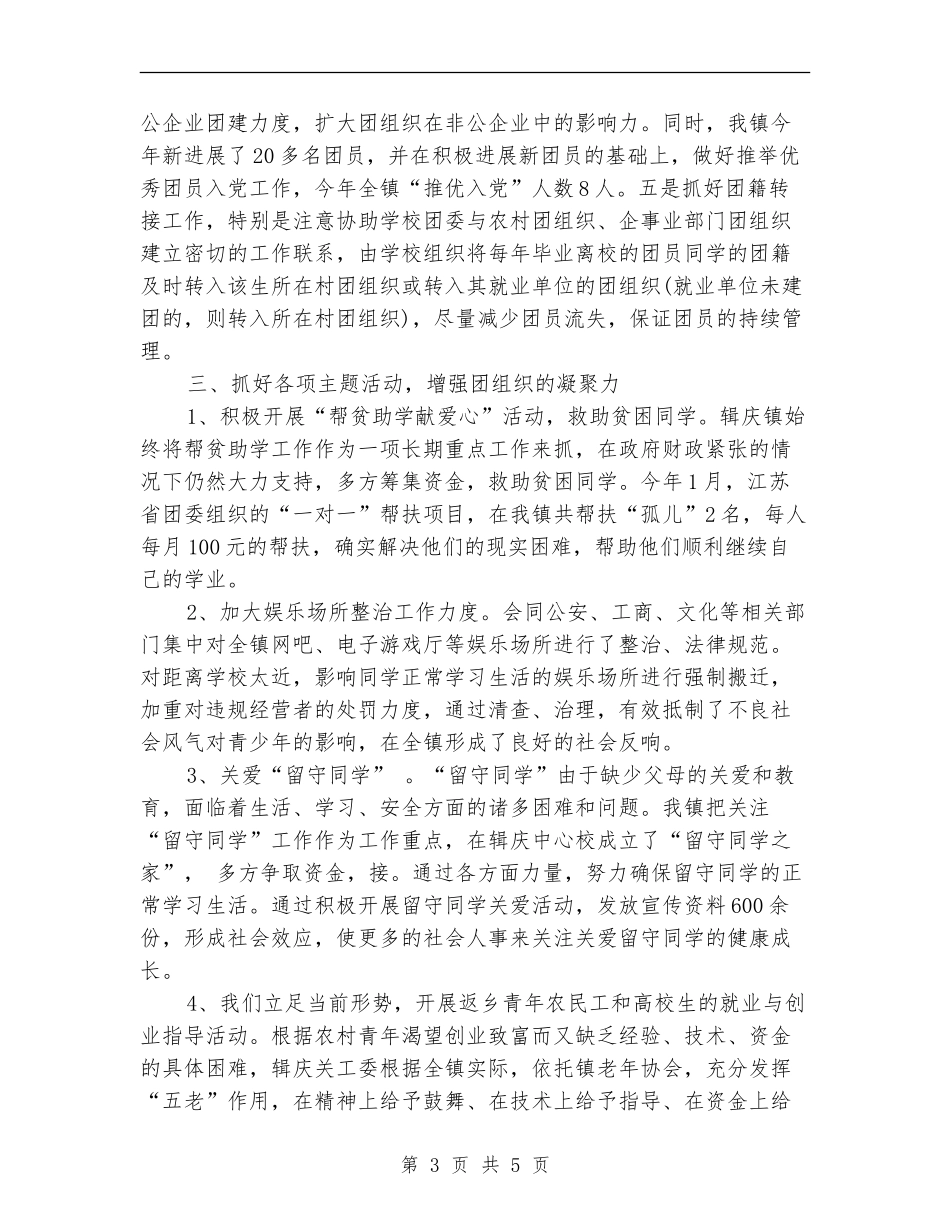 乡镇团委年终工作总结2024字_第3页