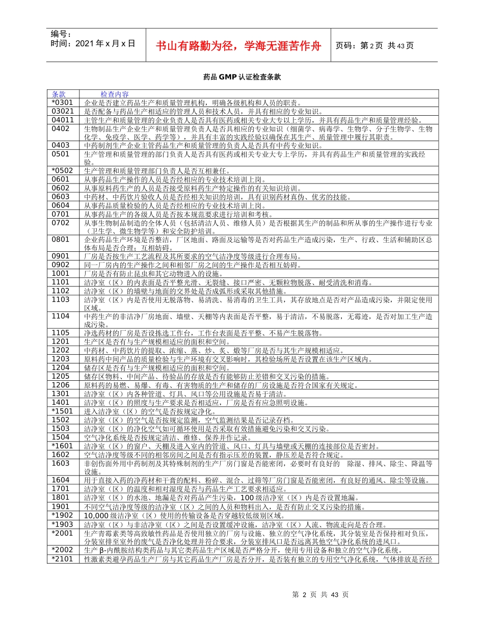 药品GMP认证检查评定标准(1)_第2页