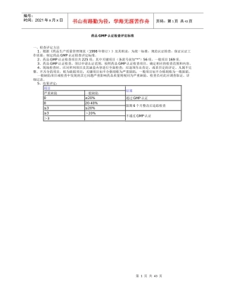 药品GMP认证检查评定标准(1)