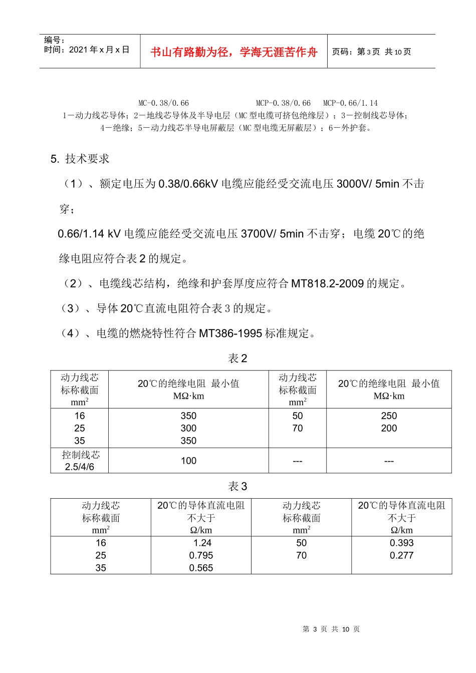 采煤机橡套软电缆产品操作说明书_第3页