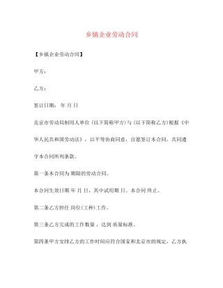 乡镇企业劳动合同2)