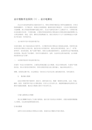 会计假账手法系列