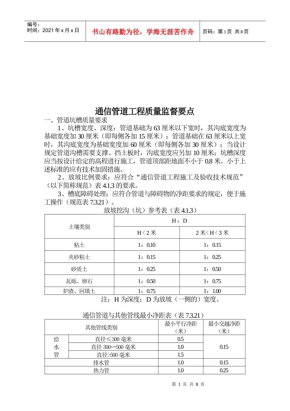 通信管道工程质量监督要点解析_第1页