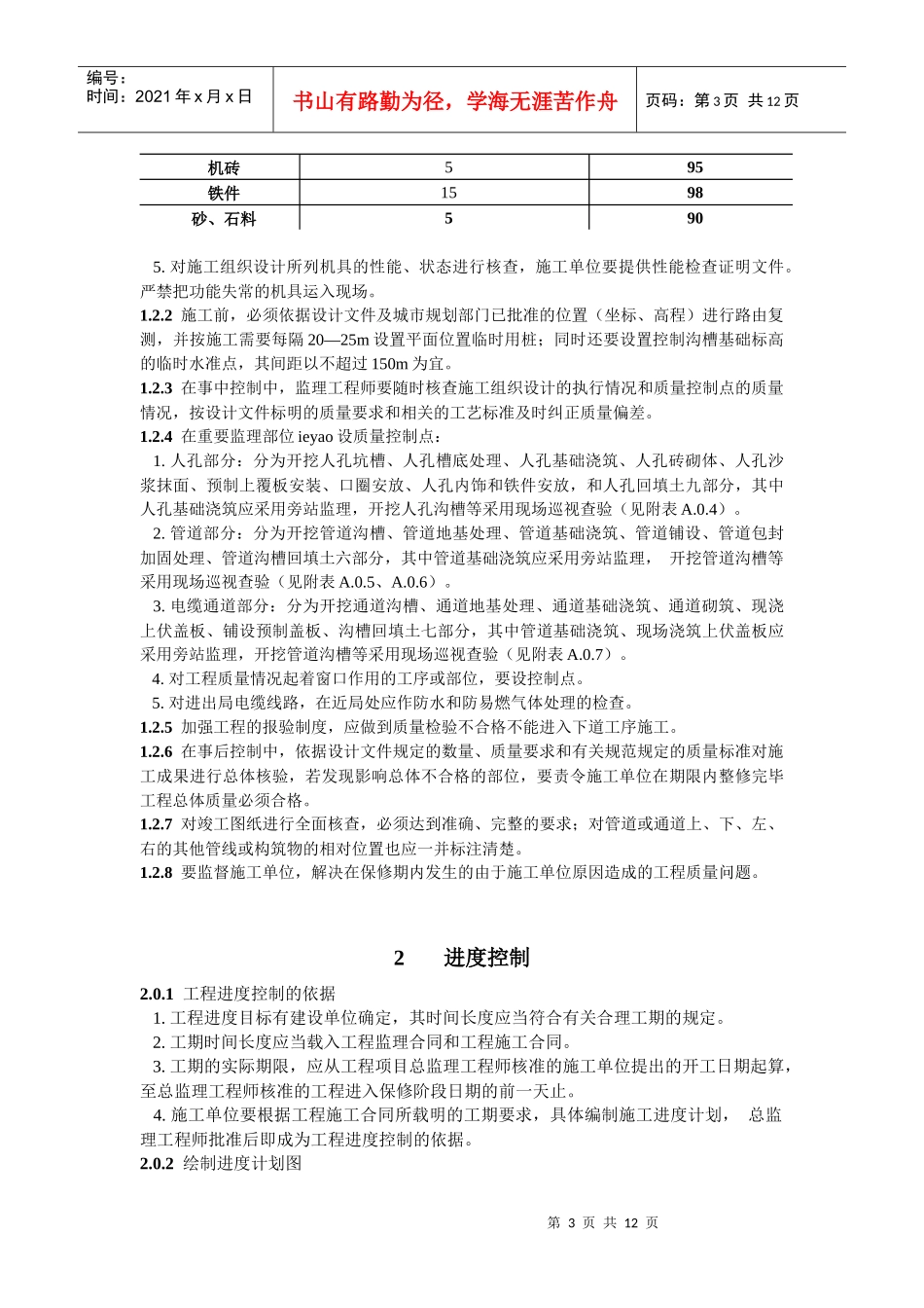 通信管道与电缆通道工程施工监理暂行规定_第3页