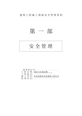 建筑工程施工现场安全管理资料全套样本(1)