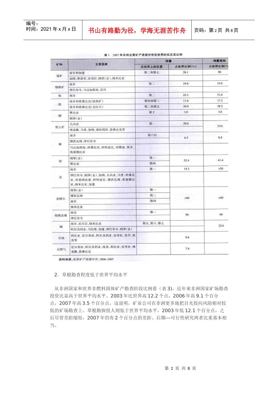 非洲矿产资源勘查开发的机遇_第2页