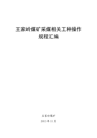 采煤相关工种操作规程-10本
