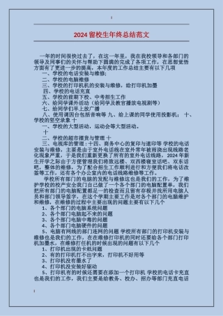 2017留校生年终总结范文