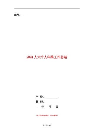 2024人大个人年终工作总结