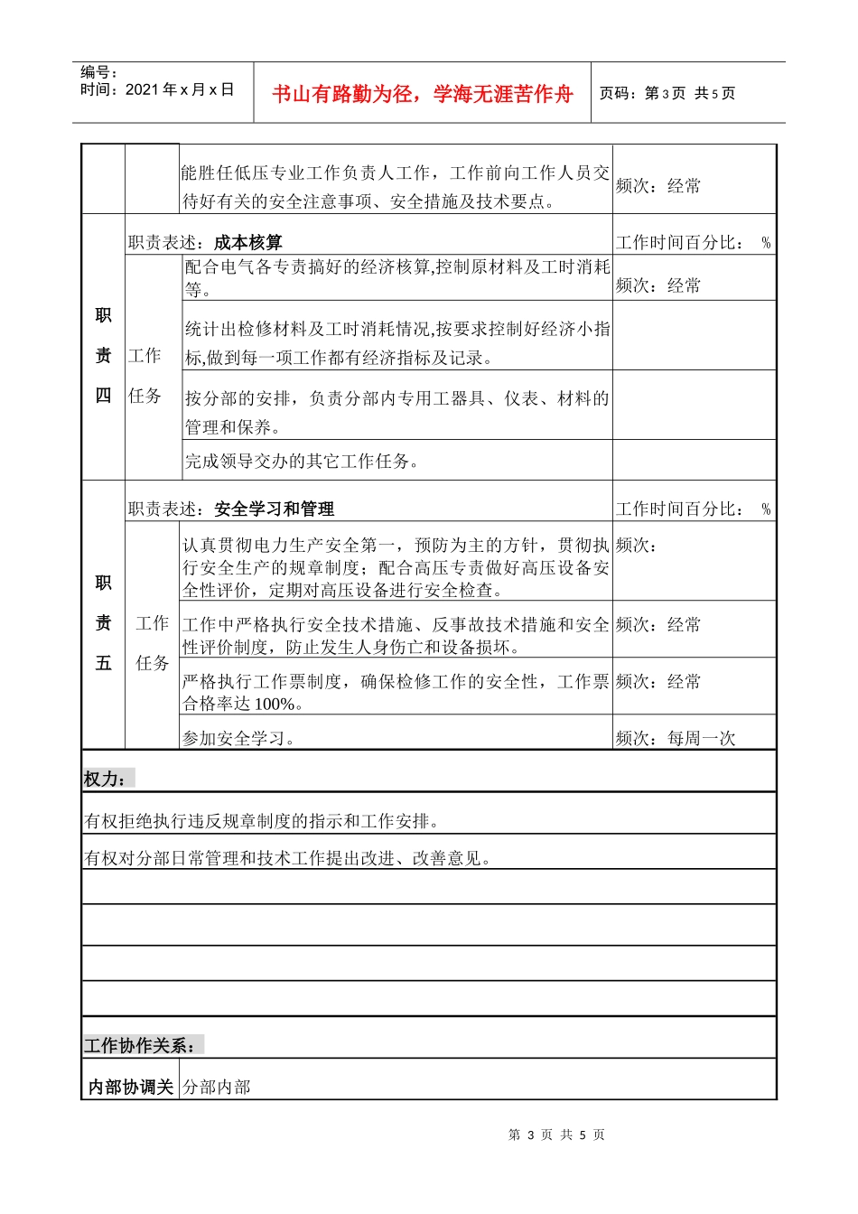 职务说明书－电气A岗_第3页